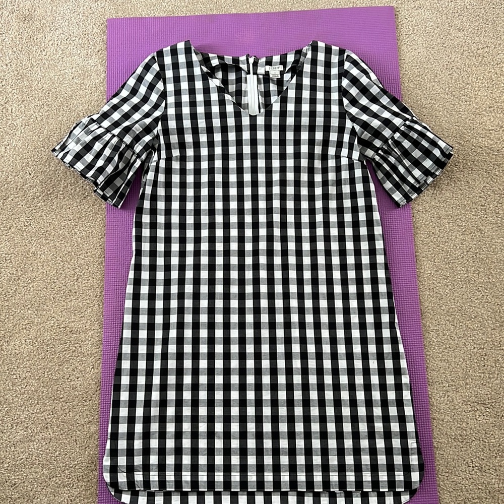 J. Crew black and white gingham dress